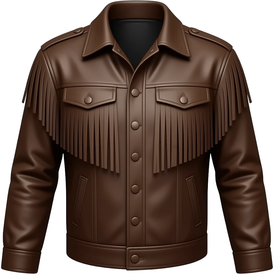 fringe western style jacket dark brown women's emoji