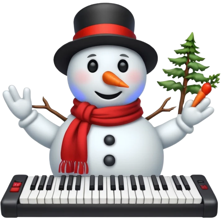 Snowman with Musical Instrument keyboard emoji