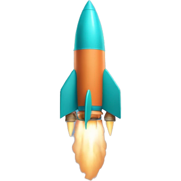 Rocket with turkose color emoji