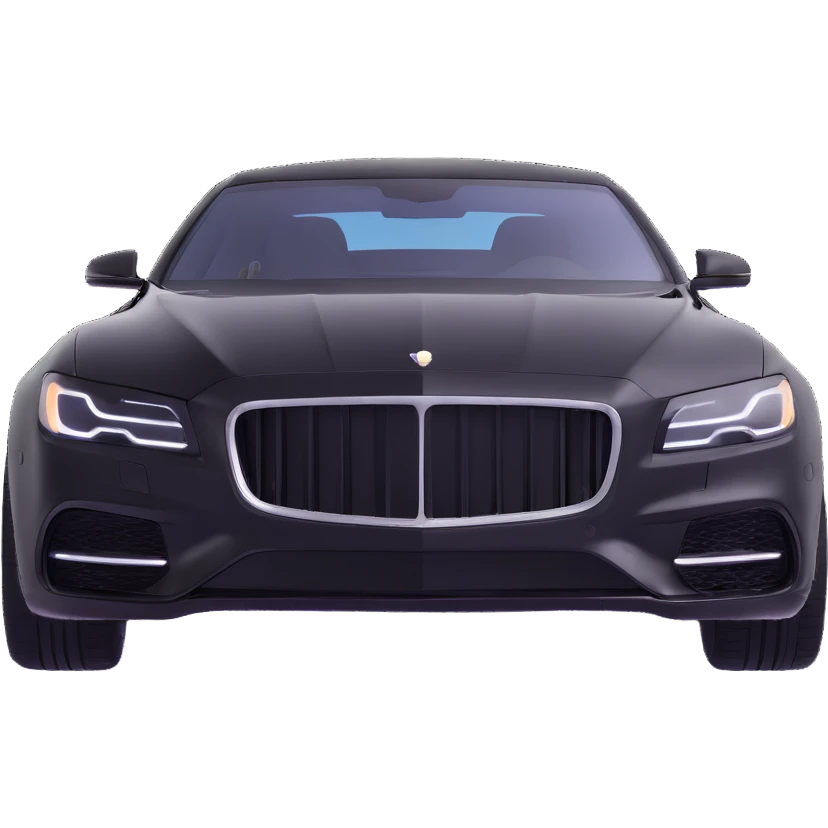 black luxury car with a transparent plastic film partially covering the hood and windshield, elegant and premium look emoji