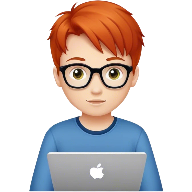 Generate a redhead programmer boy, he really likes HTML emoji