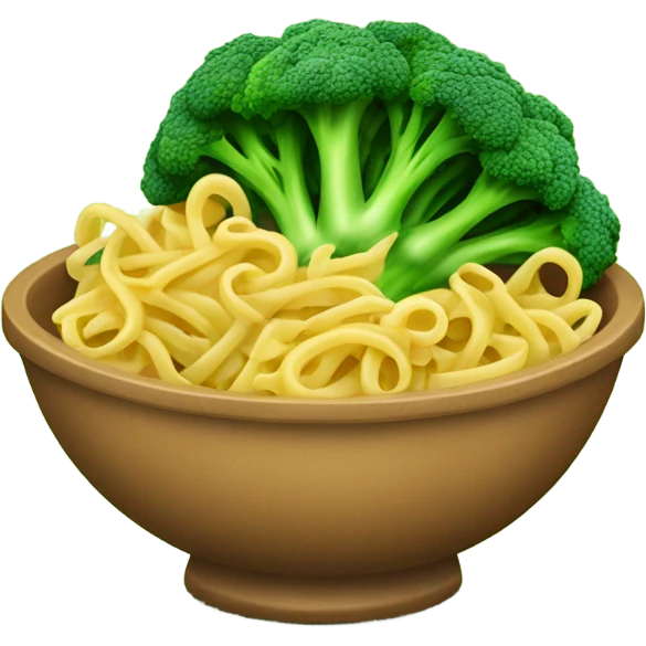 Pasta with broccoli in bowl  emoji