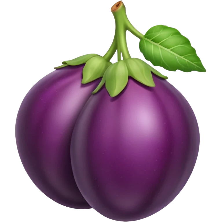 eggplant in the middle of cherri emoji