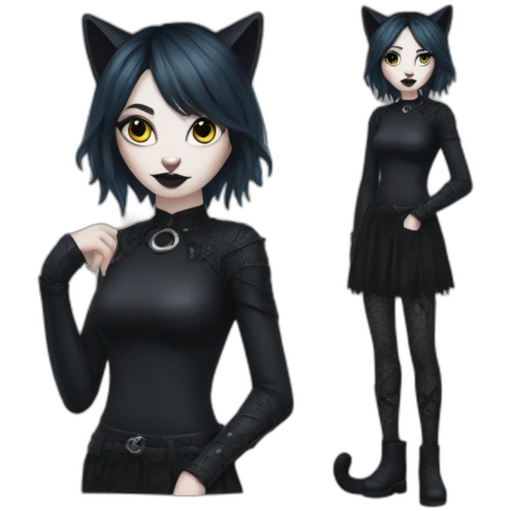 goth woman cat emoji