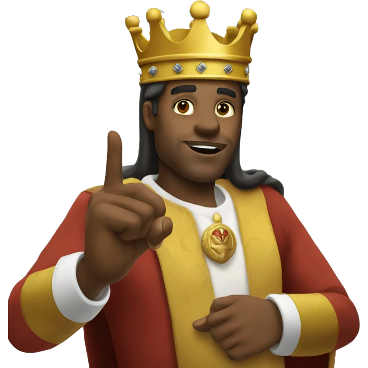 king raising is finger to talk emoji