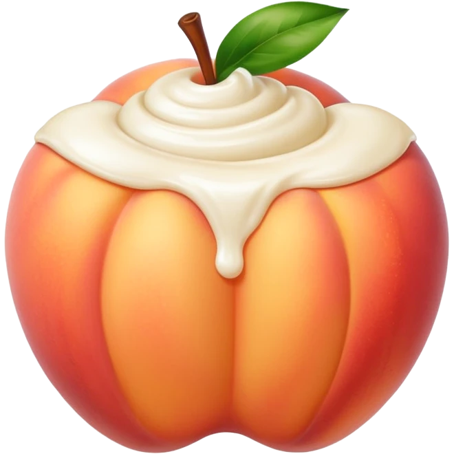 White cream on a peach emoji