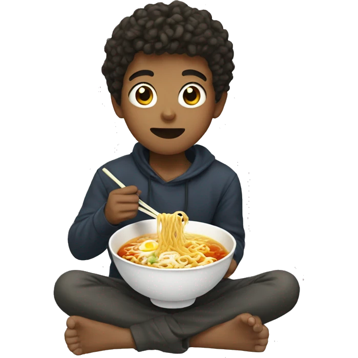 boy eating ramen emoji