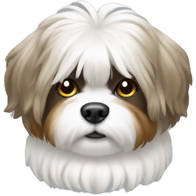 a shitzu that's has brown and white hair  emoji