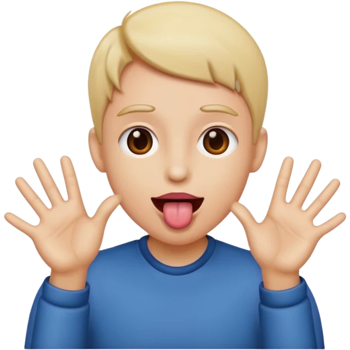 tongue out with hands to the side emoji