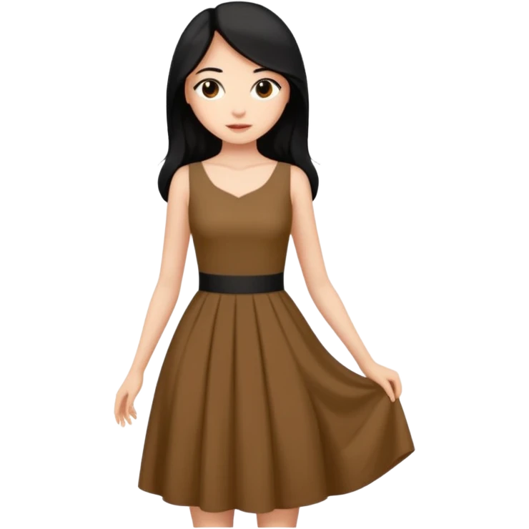 emoji de mujer morena pelo largo con cintura emoji