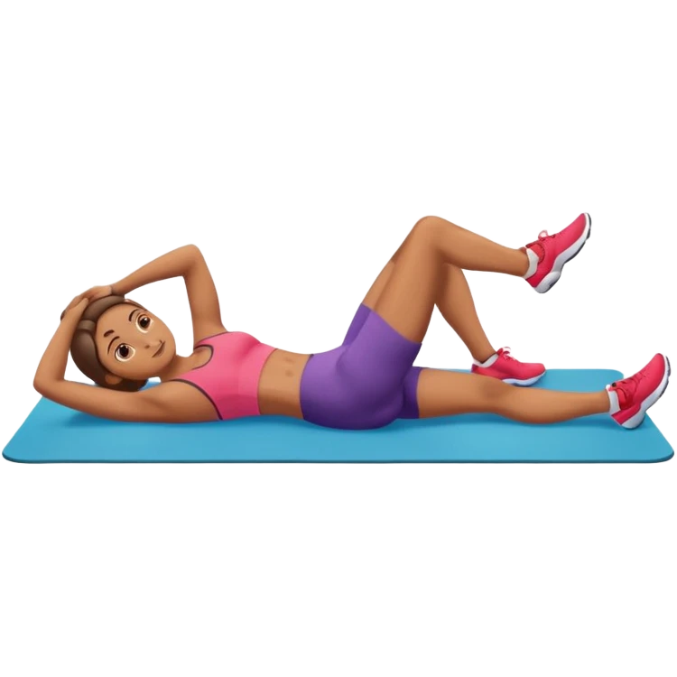 exercise mat with a figure lying and lifting legs emoji