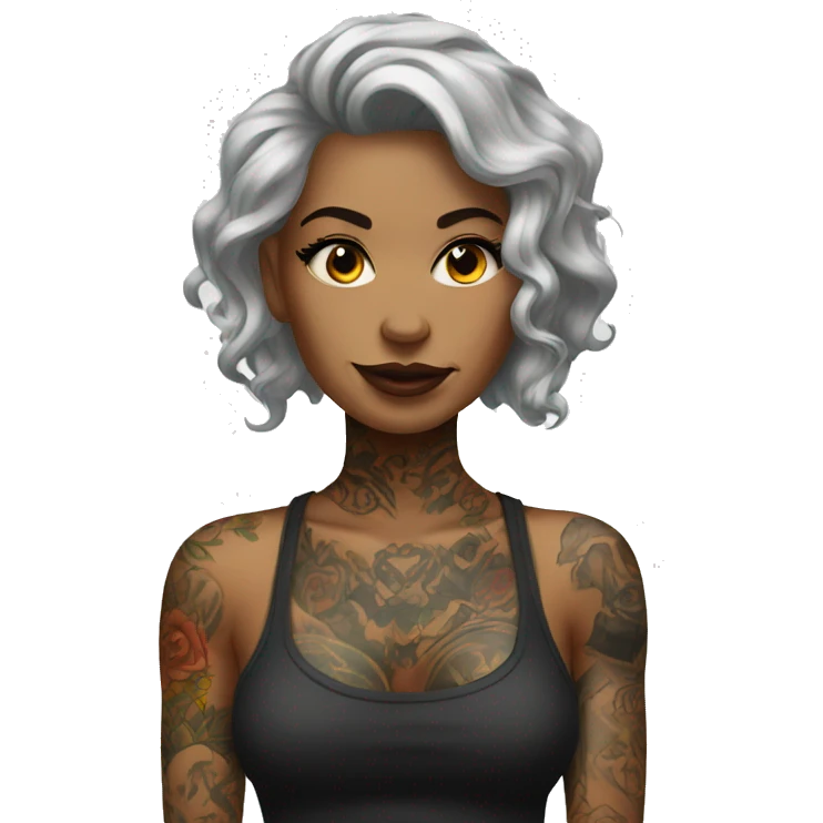 tattooed woman very attractive emoji