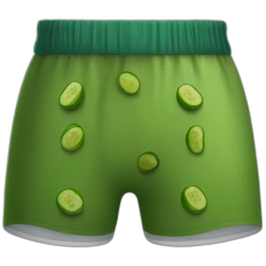 A pickle wearing pickle boxer shorts  emoji