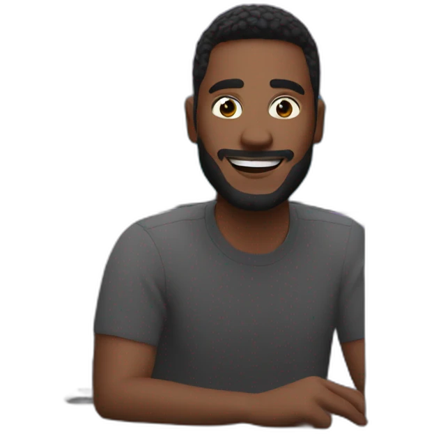 a man video editing with adobe premiere pro  emoji