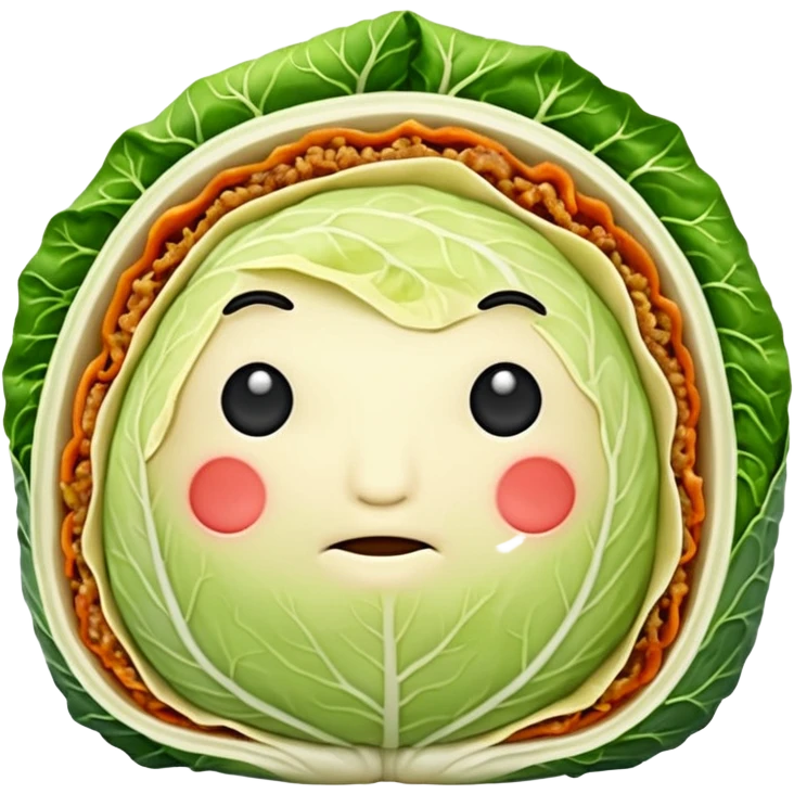 Cabbage roll  with no face emoji