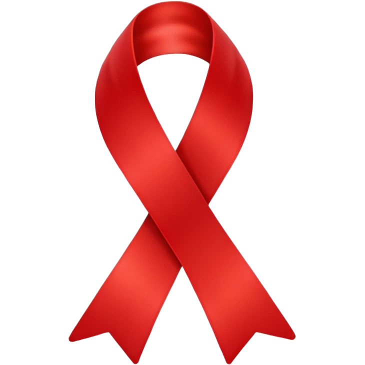 single of red ribbon emoji