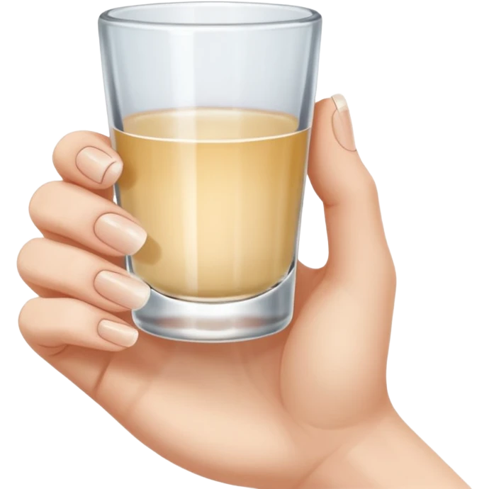 a hand holding a tiny shot glass emoji