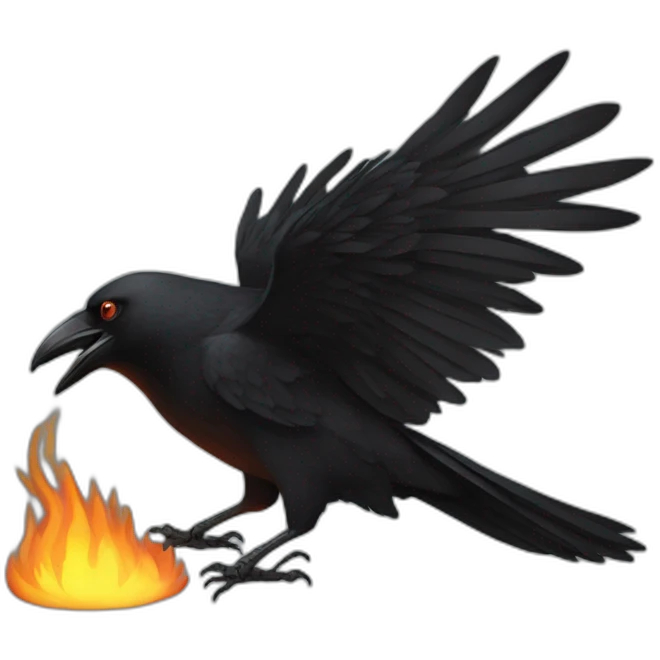 crow fire emoji