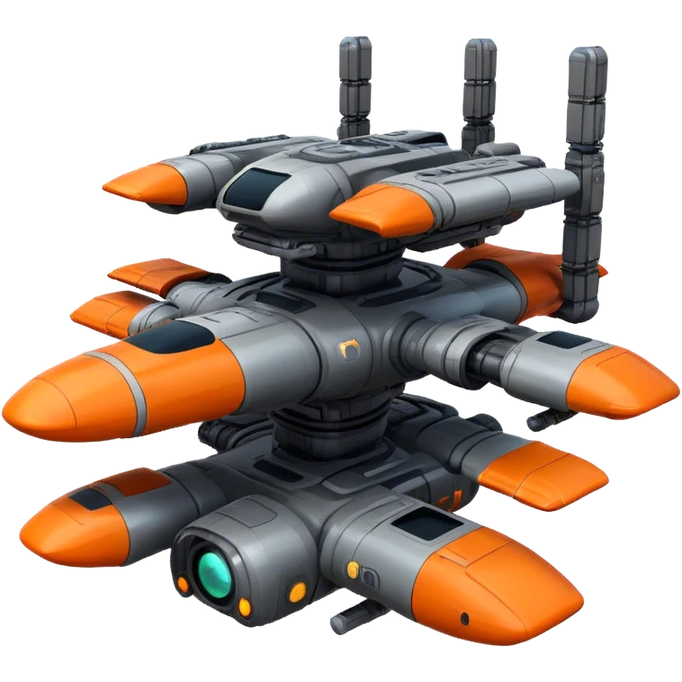 Orange, cyberpunk style, neon, gravity realistic space station emoji