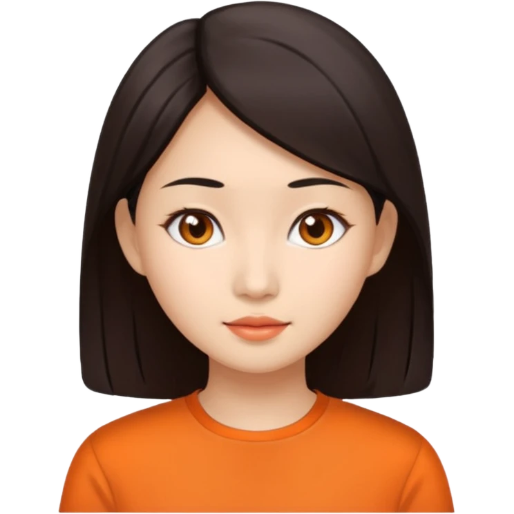Asian woman with orange blouse emoji