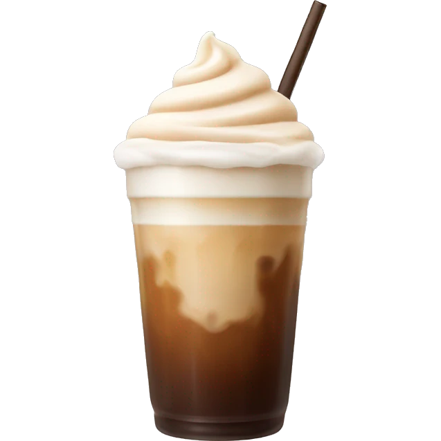 An Aesthetic iced coffee with vanilla cold foam emoji