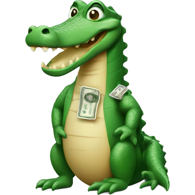 Alligator with money emoji