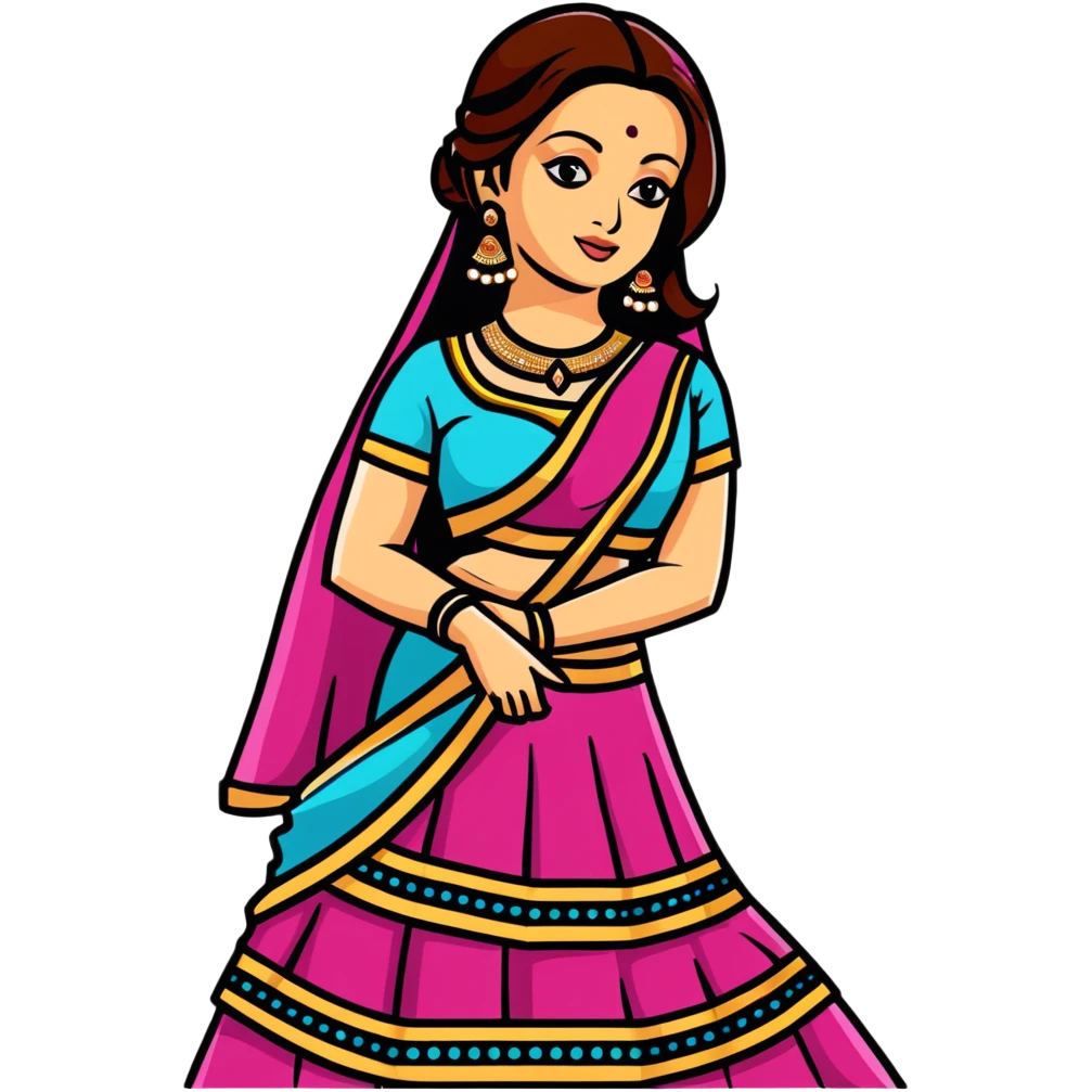 Aishwarya Rai in a lehenga, traditional Indian bridal outfit, jewelry emoji