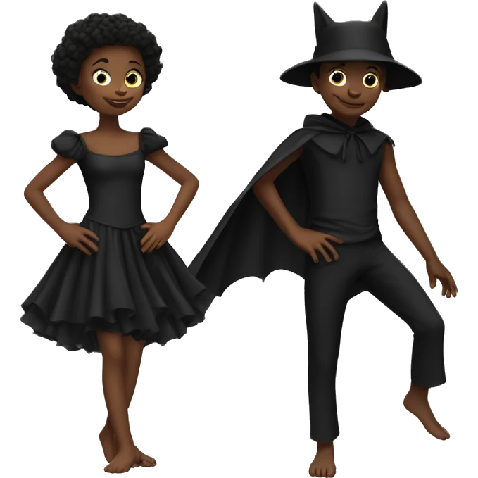 Enfants noir et chauve qui danse  emoji