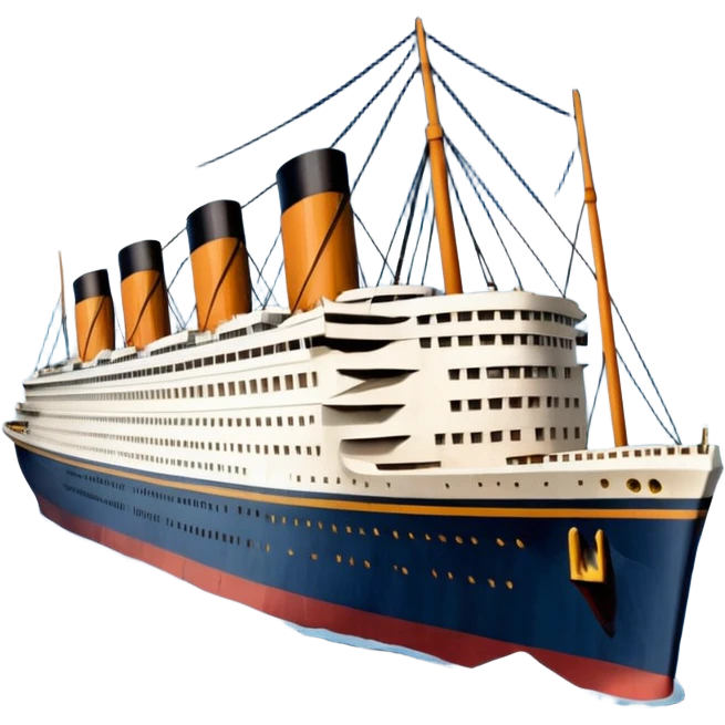 Make the Titanic sinking in the front In splits In the middle emoji