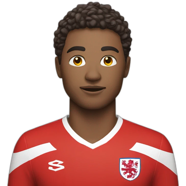 English soccer player standing in red kit emoji