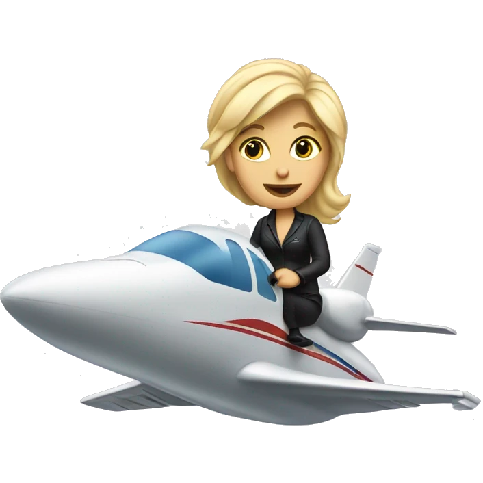 blonde riding a jet plane emoji