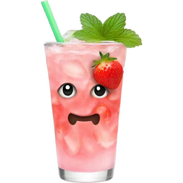 Pastel pink mojito strawberry  emoji
