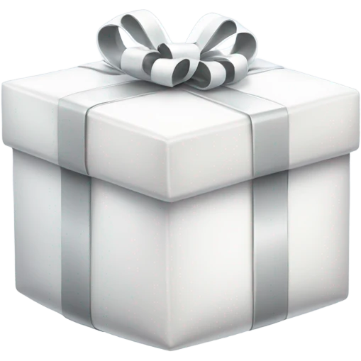 white gift box with white ribbon emoji