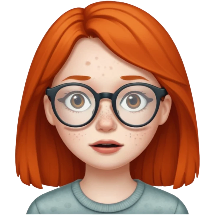 Ugly girl with glasses emoji