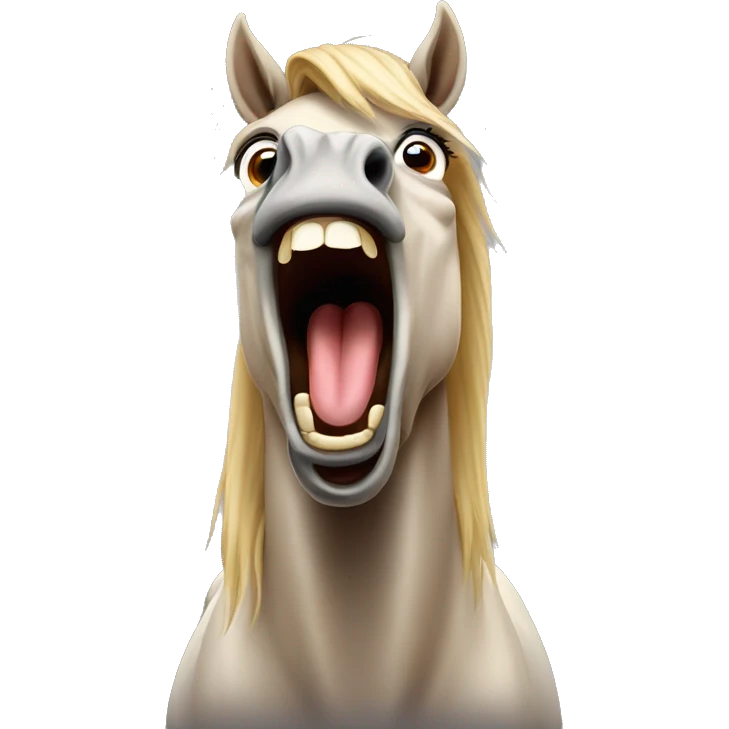 flabbergasted horse with screaming face emoji