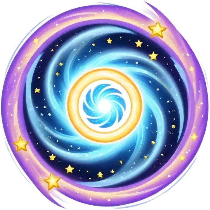 swirling vortex teleportation portal with stars and cosmic dust emoji