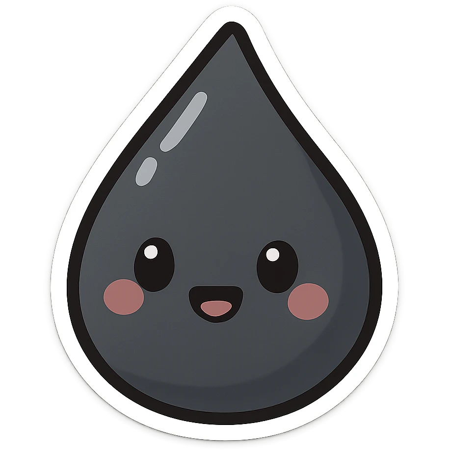 simple black droplet emoji