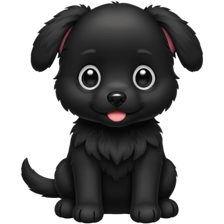 A black not hairy puppy emoji