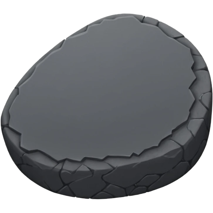 Emoji-style icon of a dark gray Roman sanpietrino cobblestone, minimal, rounded, cute, and readable at small size. emoji