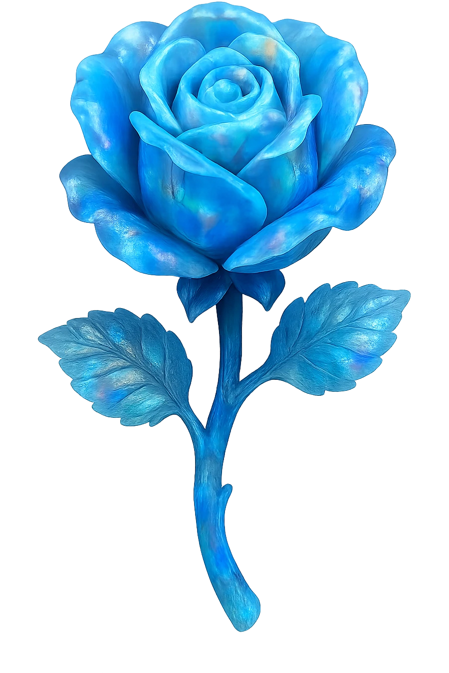blue Opal crystal rose flower, remove background emoji