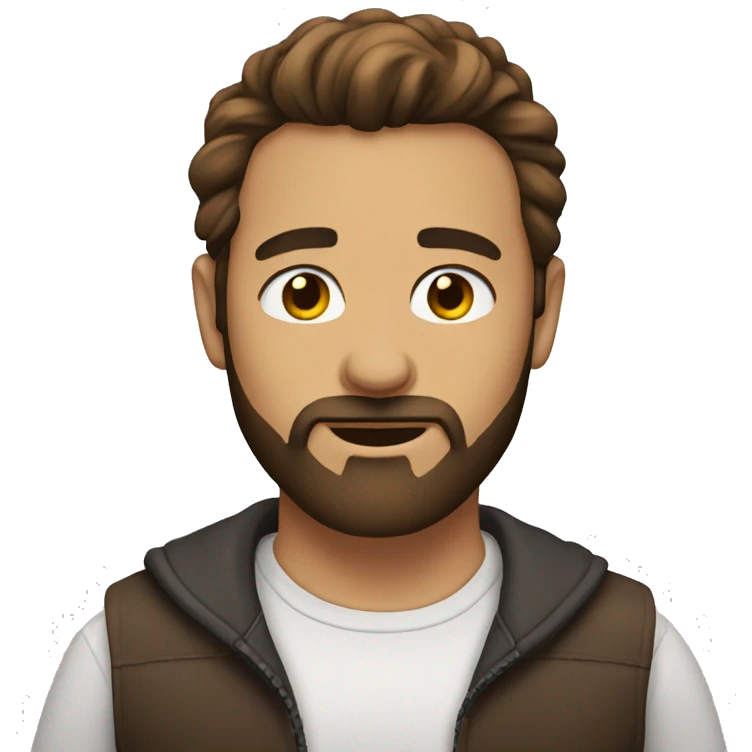 brown hair, beard you man emoji
