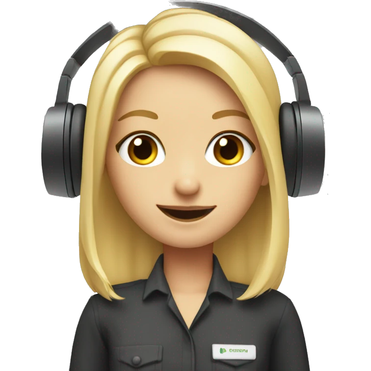 Audio technician blonde girl with an audio desk emoji
