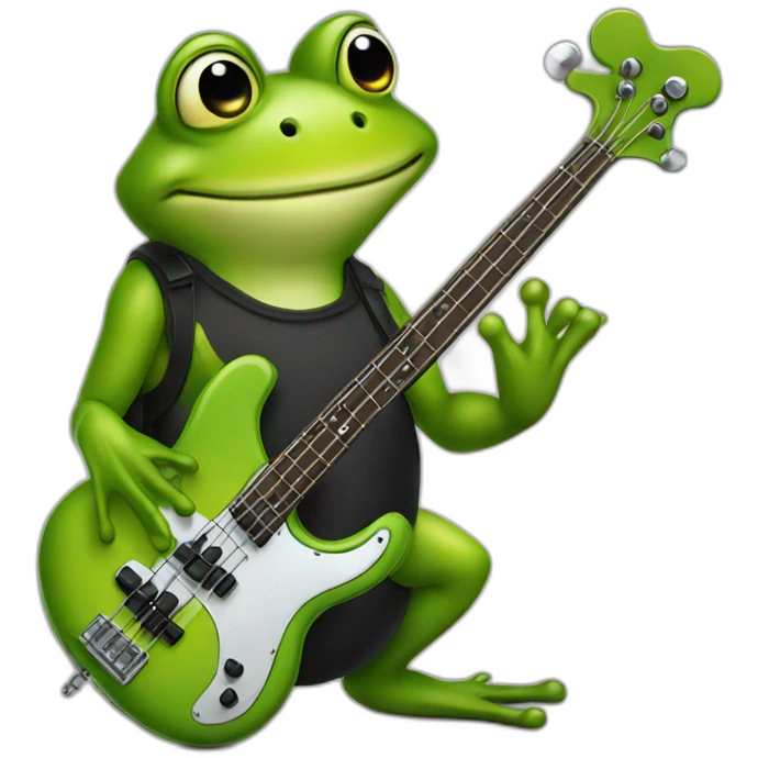 Frog with electric bass emoji
