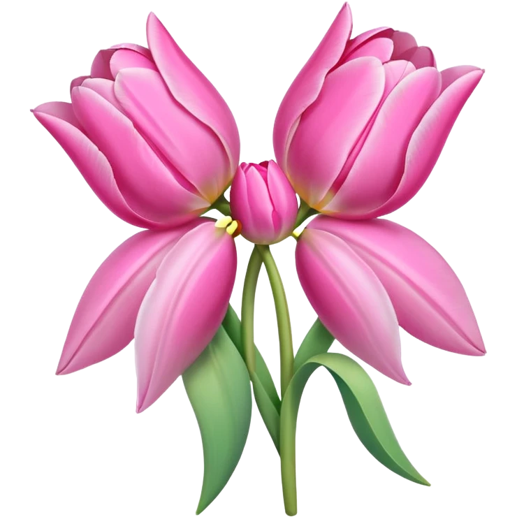 Pink tulips with a bow emoji