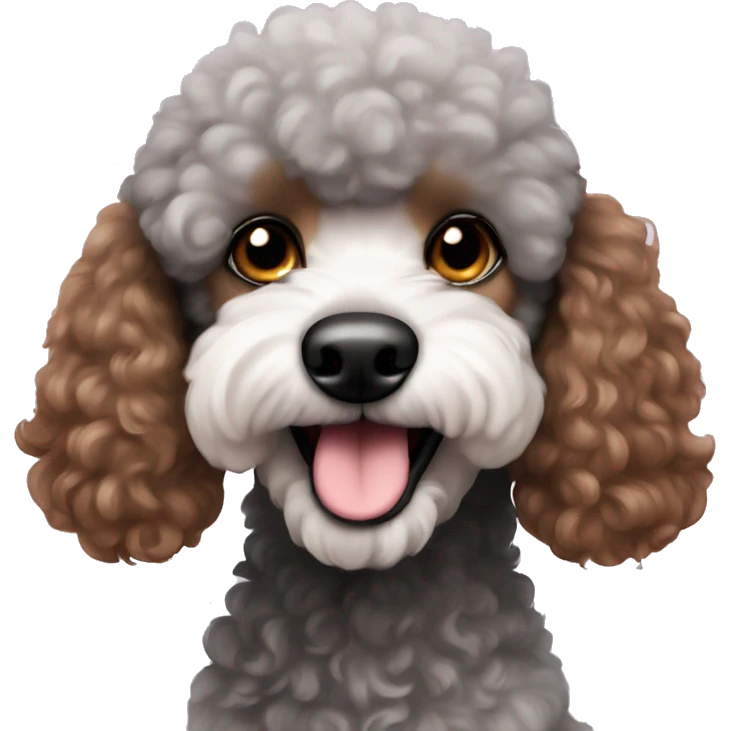 Tri color poodle emoji