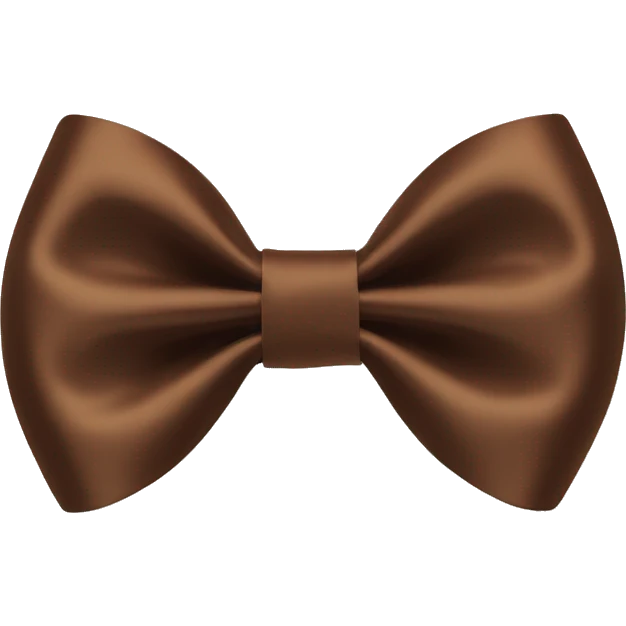 Brown satin bow shape hair clip emoji