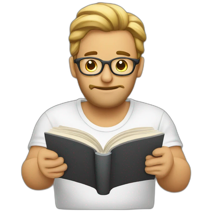 HOMBRE BLANCO leyendo un libro emoji