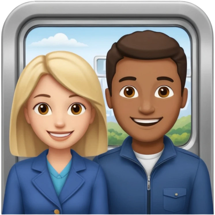 Man and Woman in train emoji
