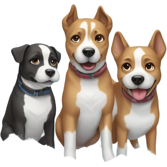 3 Dogs in snow emoji