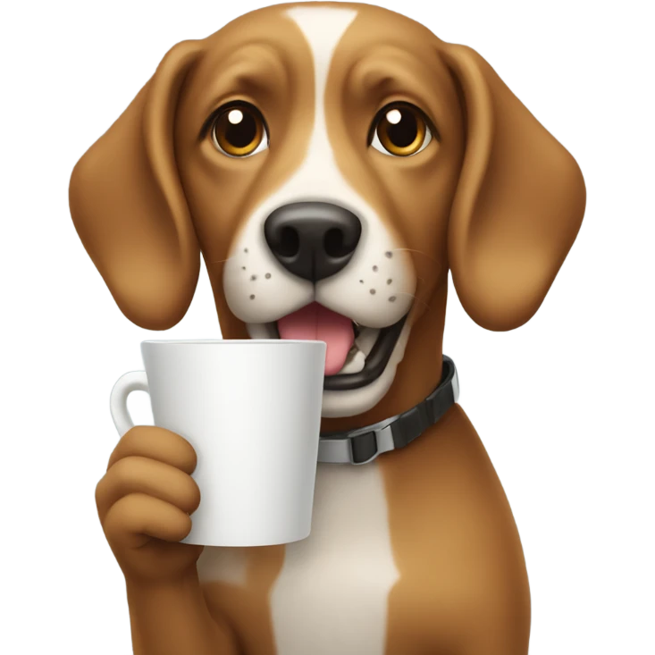 dog holding a cup emoji